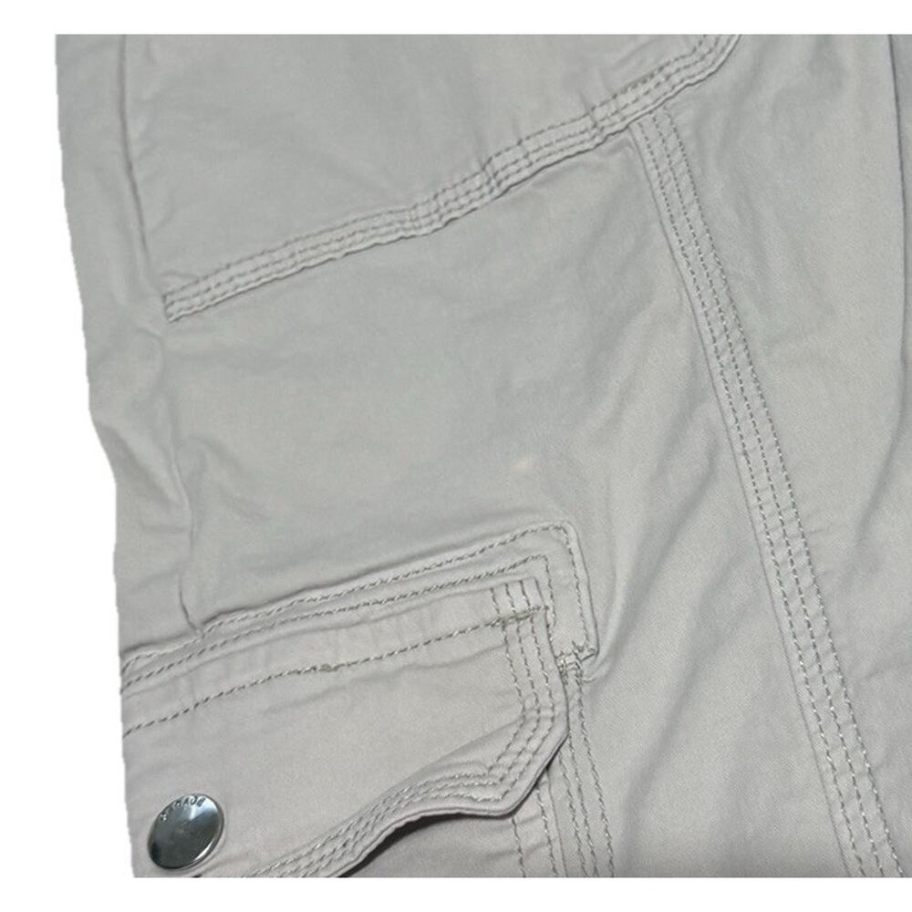 Garage Khaki Cargo Pants Sz 5 Juniors Y2K 2000s Utility Boot Cut Pockets Beige - Picture 10 of 11